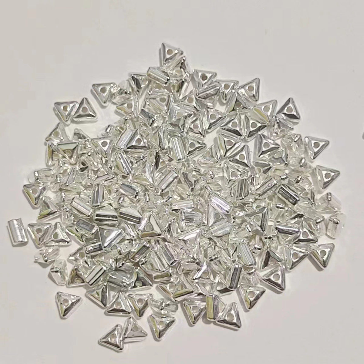 Tiny Triangular Acrylic Beads 4mm Silvery Spacer CCB Plastic 1000pcs 2
