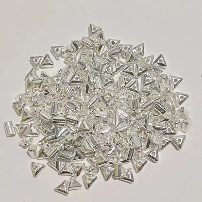 Tiny Triangular Acrylic Beads 4mm Silvery Spacer CCB Plastic 1000pcs 2