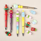 Silicone 3D Focal Beads Cactus Flower Pot 3D Red Flower Pot 20pcs 3