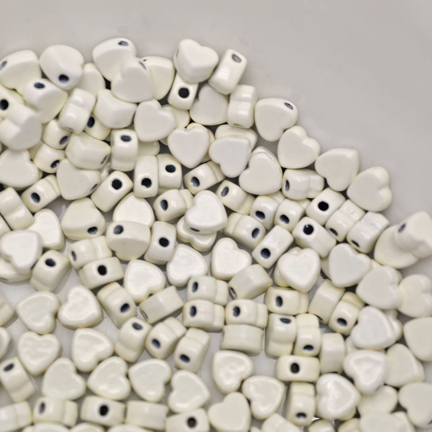 Heart Metal Beads 5mm Baking Painted Colorful Flat 50pcs 8