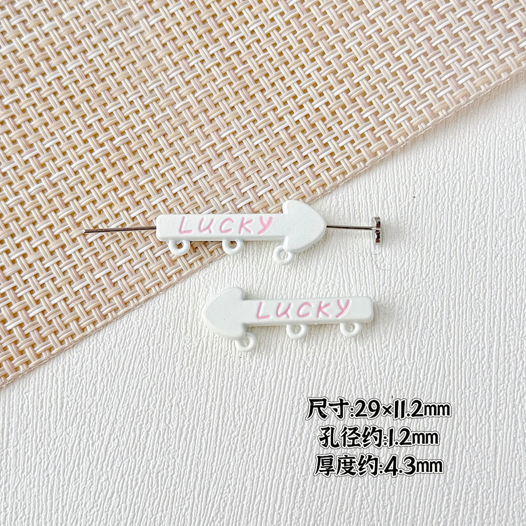 Arrow Metal Beads 29mm and 16mm Multi-Hole Enamel Painted 10pcs 3