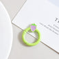 Strawberry Painted Circle Zinc Alloy Trigger Spring Keyrings 6pcs 32mm 14