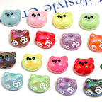 UV Plating Raccoon Acrylic Beads 14mm Solid Color Glossy 50pcs
