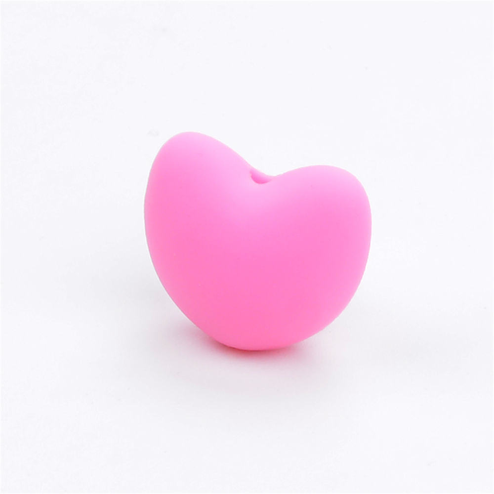 Heart Shaped Silicone Beads 21x30mm Soft Matte Finish 20pcs 18