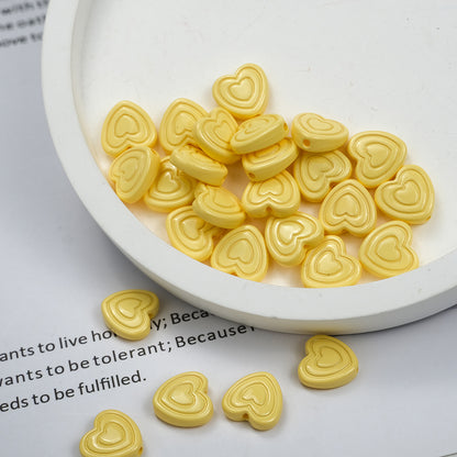 Mini Spiral Heart Acrylic Beads 11mm Colorful Mixed 50pcs 10
