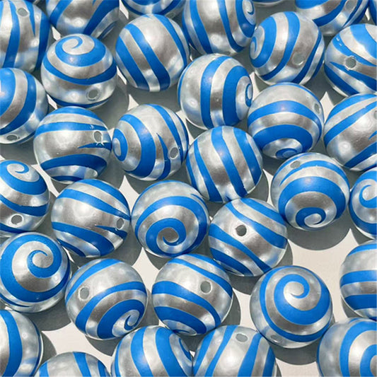Imitation Pearl Swirl Acrylic Beads 16mm ABS Plastic Glossy 100pcs 2
