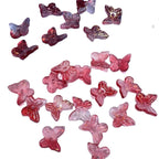 Czech Glass Beads Butterfly 11mm Translucent Purple Blue Pink 50pcs 5