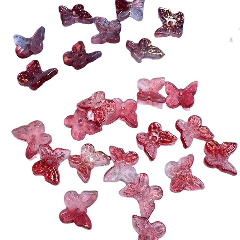 Czech Glass Beads Butterfly 11mm Translucent Purple Blue Pink 50pcs 5
