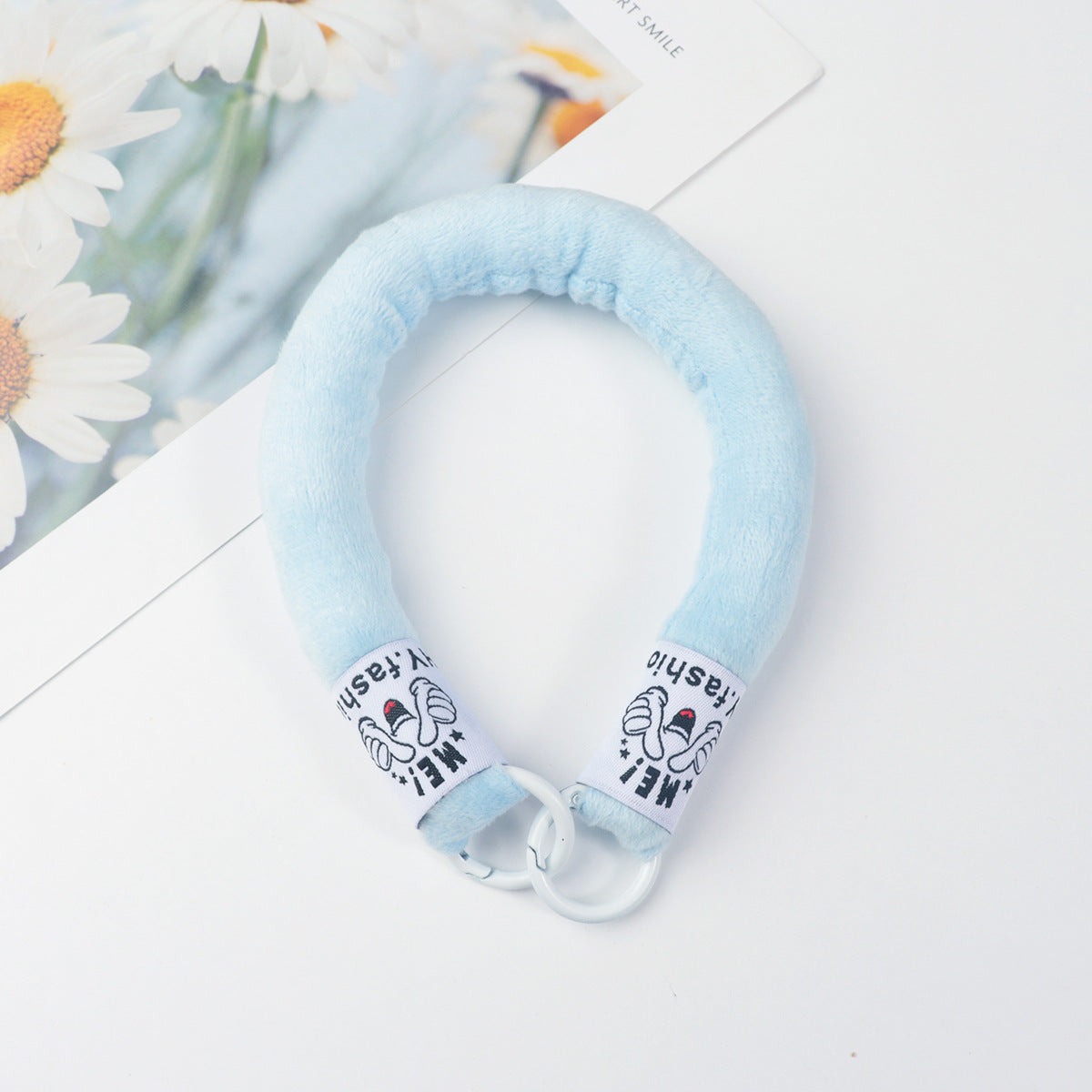 Plush Fabric Stuffed Lanyard Phone Keychain Soft Pastel Colors 2pcs 10