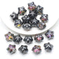 Electroplated Star Glass Beads 18mm Imitation Lunar Pit Texture 10pcs 7
