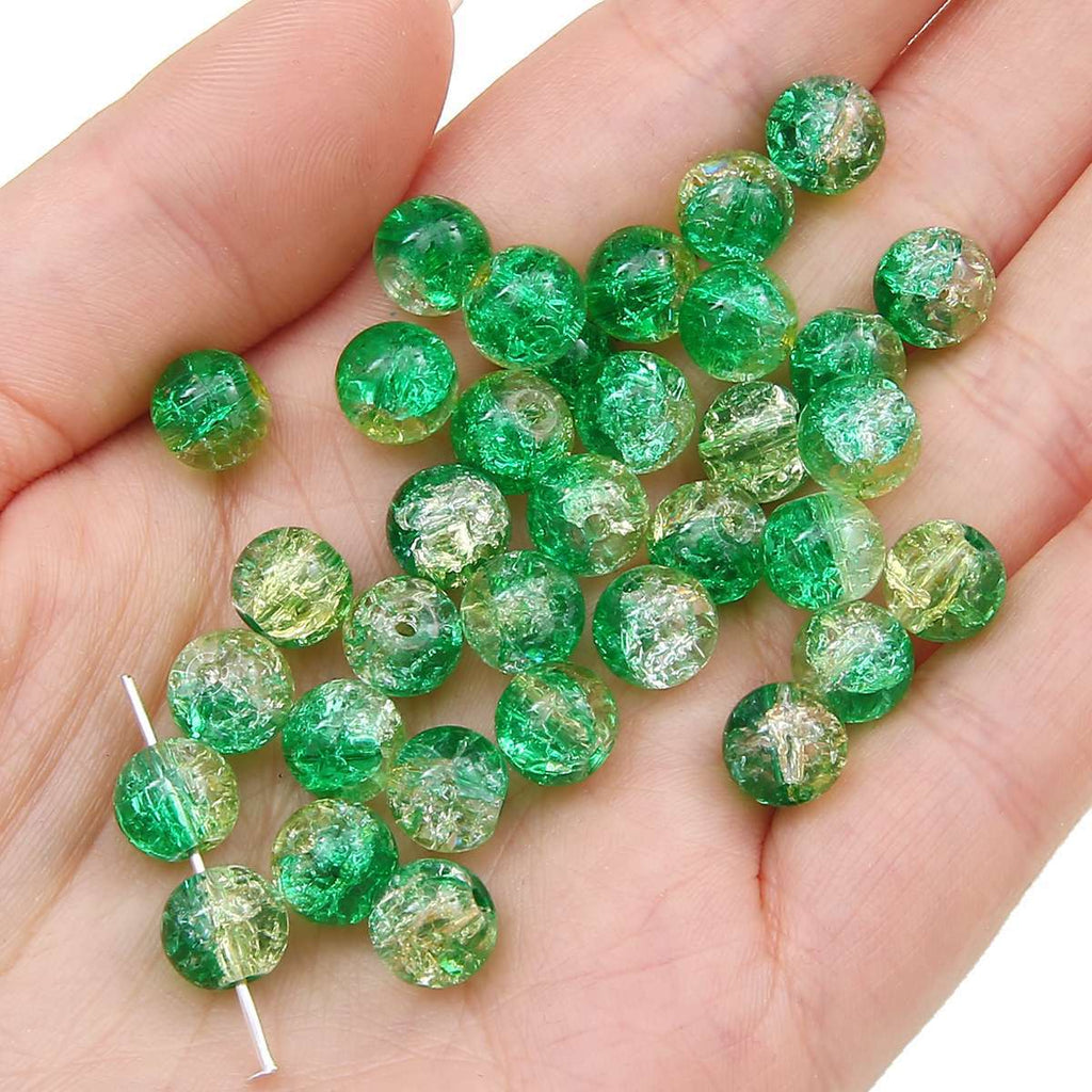 Crackle Round Glass Beads 10mm Assorted Colors 40pcs 18