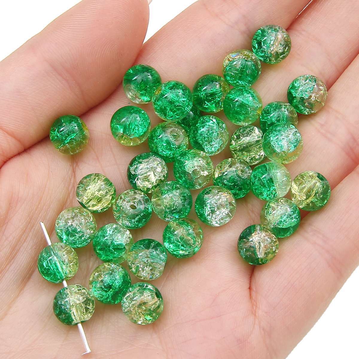 Crackle Round Glass Beads 10mm Assorted Colors 40pcs 18