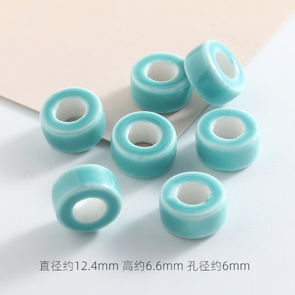 Ceramic Round Spacer Beads 12mm Candy Color Large Hole 50pcs 14
