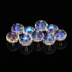 Electroplated Faceted Glass Beads 4-10mm Aurora AB Double-Sided Colors 18