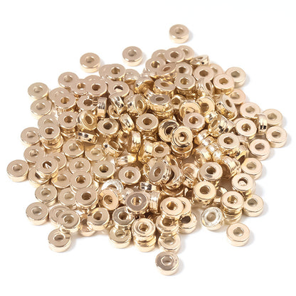 Plated Flat Round Acrylic Beads 6mm Gold and Silver 100pcs 6