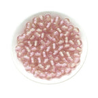 Transparent Glitter Powder Striped Resin Beads 8-10mm Mixed Colors 50pcs 5