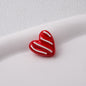 Wavy Stripe Heart Acrylic Beads 19mm Colorful Mixed 20pcs 16