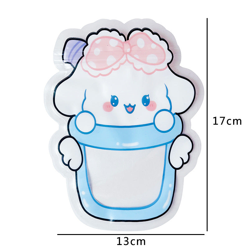 Sanrio Series Bottle Shaped Clear Window Ziplock Plastic Bags 10pcs 13x17cm 4