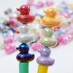 Plating Duck Acrylic Beads 22mm Glossy Iridescent 10pcs 2
