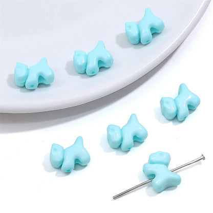 Solid Color Puppy Acrylic Beads 12mm Assorted Bright Pastel 100pcs 7