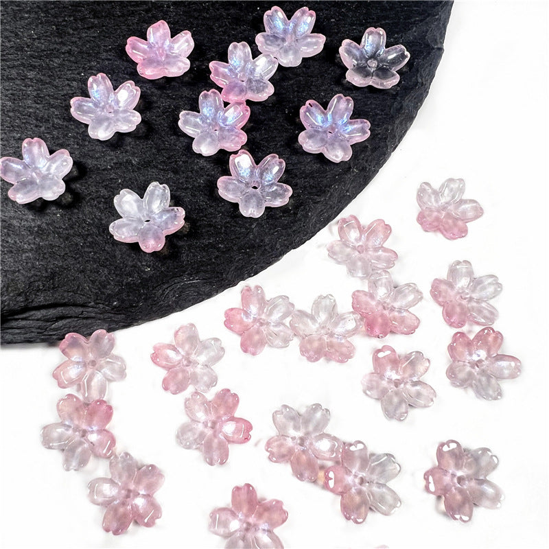 Czech Glass Beads Cherry Blossom 10mm Iridescent Pastel 50pcs 3