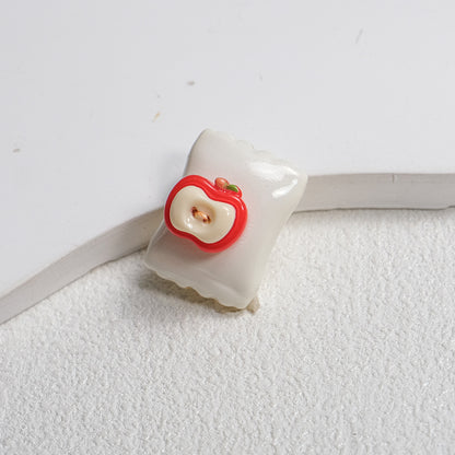 Fruit Snack Bag Acrylic Square Beads 23mm Glossy Detailed 10pcs 10