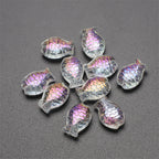 Electroplated Small Fish Glass Beads 10x14mm Translucent 30pcs 6