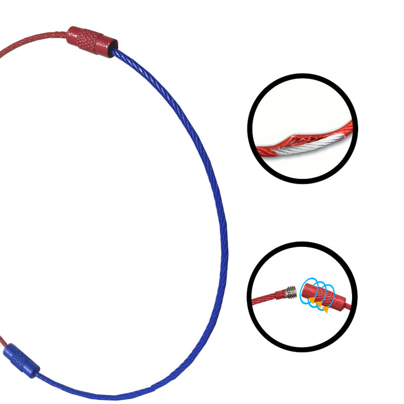 Spray Painted Steel Cable Keyrings Colorful Flexible Durable 20pcs 2