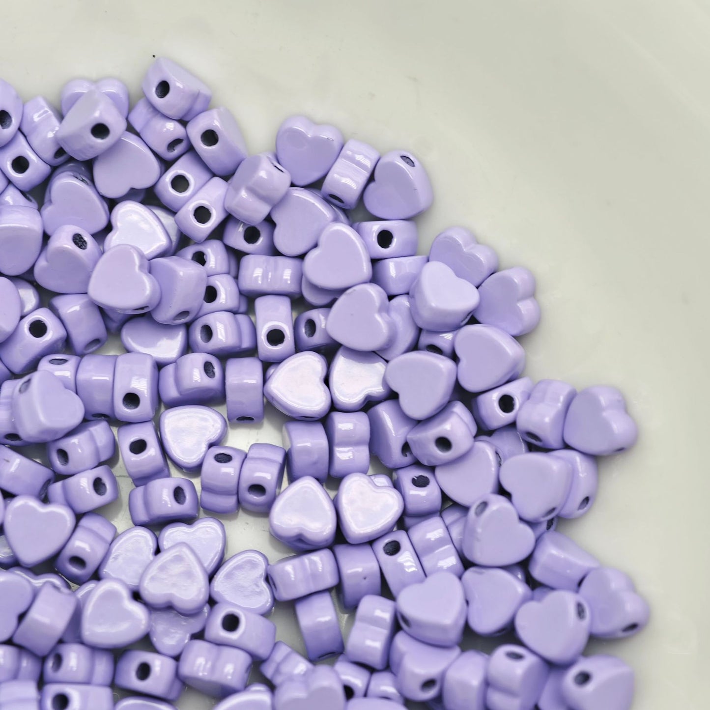 Heart Metal Beads 5mm Baking Painted Colorful Flat 50pcs 12