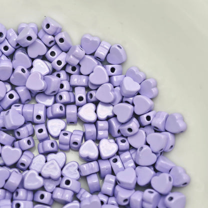 Heart Metal Beads 5mm Baking Painted Colorful Flat 50pcs 12