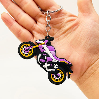 PVC Motorcycle Keychain Trendy Vibrant Colors Urban Style 8