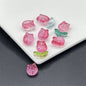 Tulip Transparent Glass Beads 12mm Pink Green Floral 100pcs 3