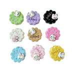 Disc Metal Beads 13mm Baking Painted Rabbit and Flower Alloy 10pcs 5