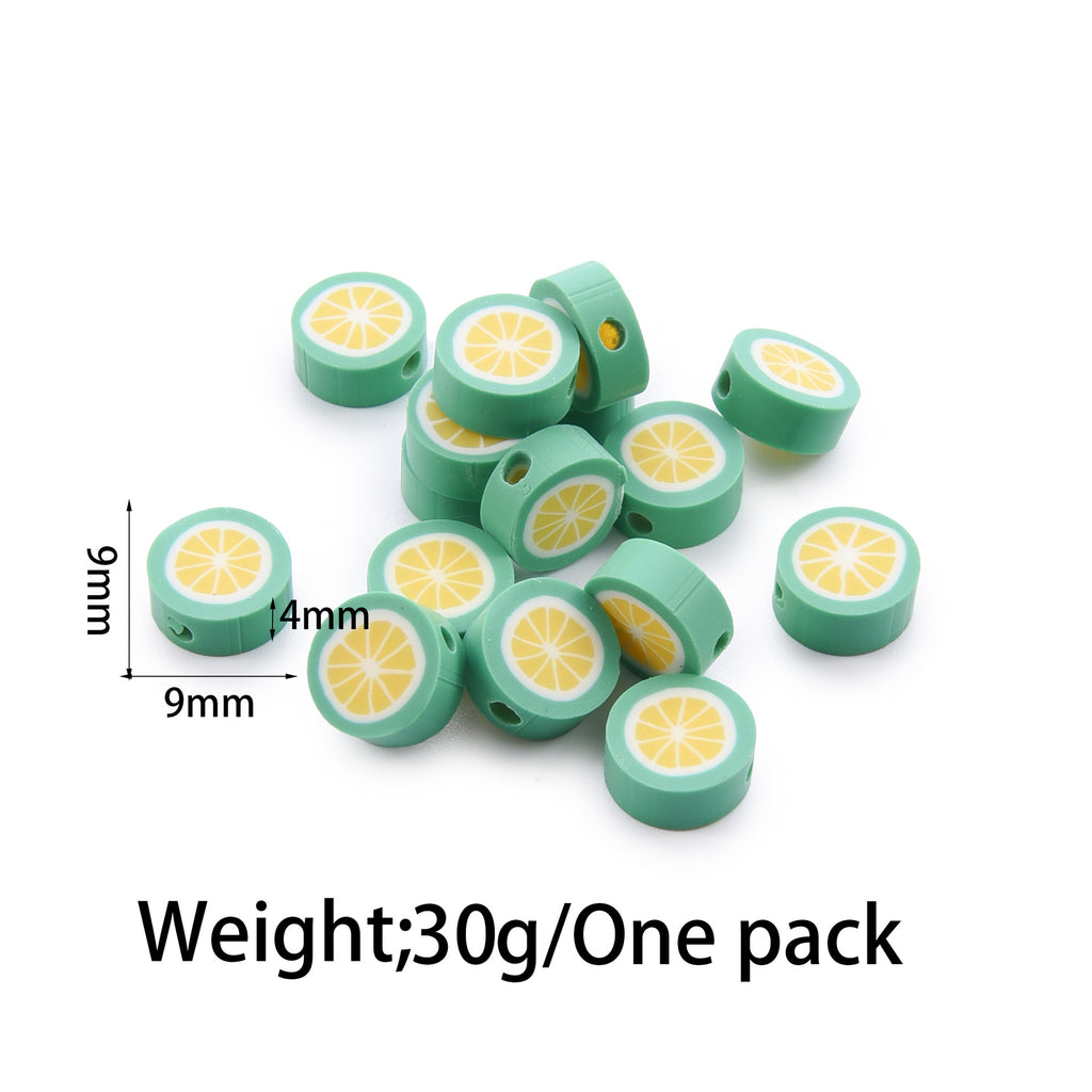Flat Clay Beads Fruit and Christmas Tree Pattern Polymer 50pcs 7