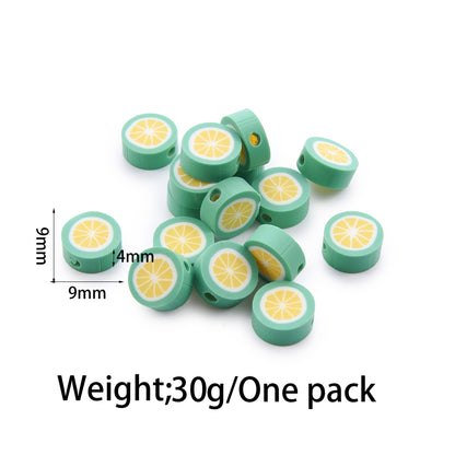 Flat Clay Beads Fruit and Christmas Tree Pattern Polymer 50pcs 7