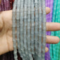 Transparent Bamboo Shape Glass Beads 6x12mm Glossy Finish 5 Strands 17