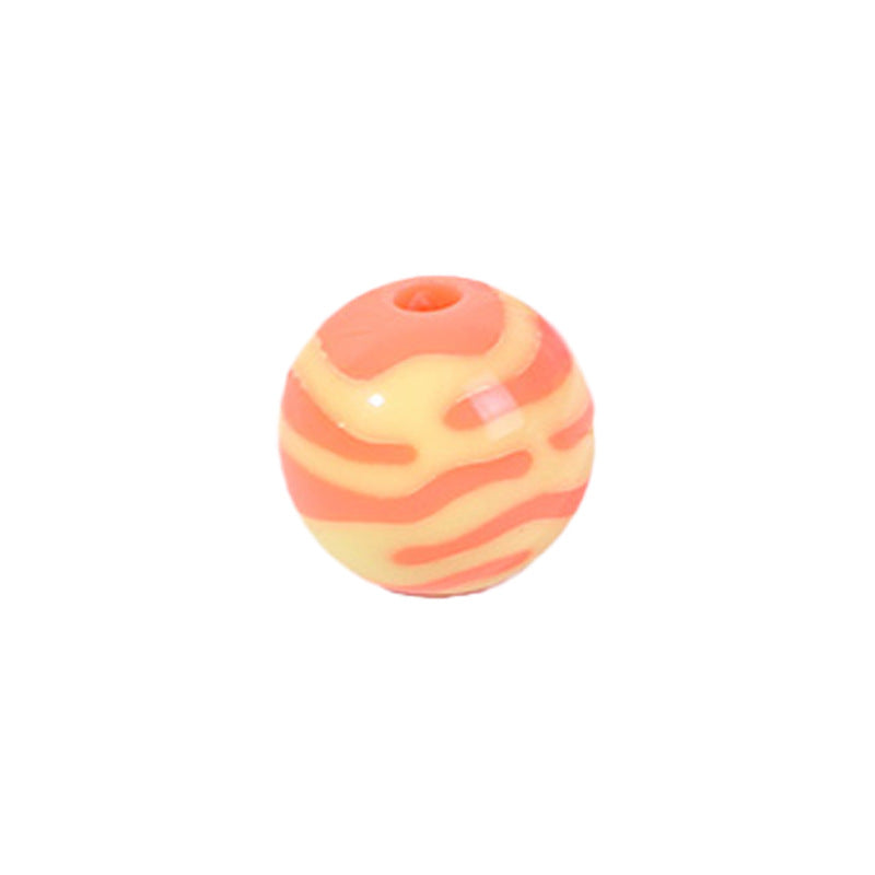 Cartoon Round Acrylic Beads 14mm Striped Complementary Colors 50pcs 7