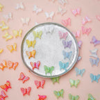Transparent Butterfly Acrylic Beads 16mm UV Plating Summer 30pcs