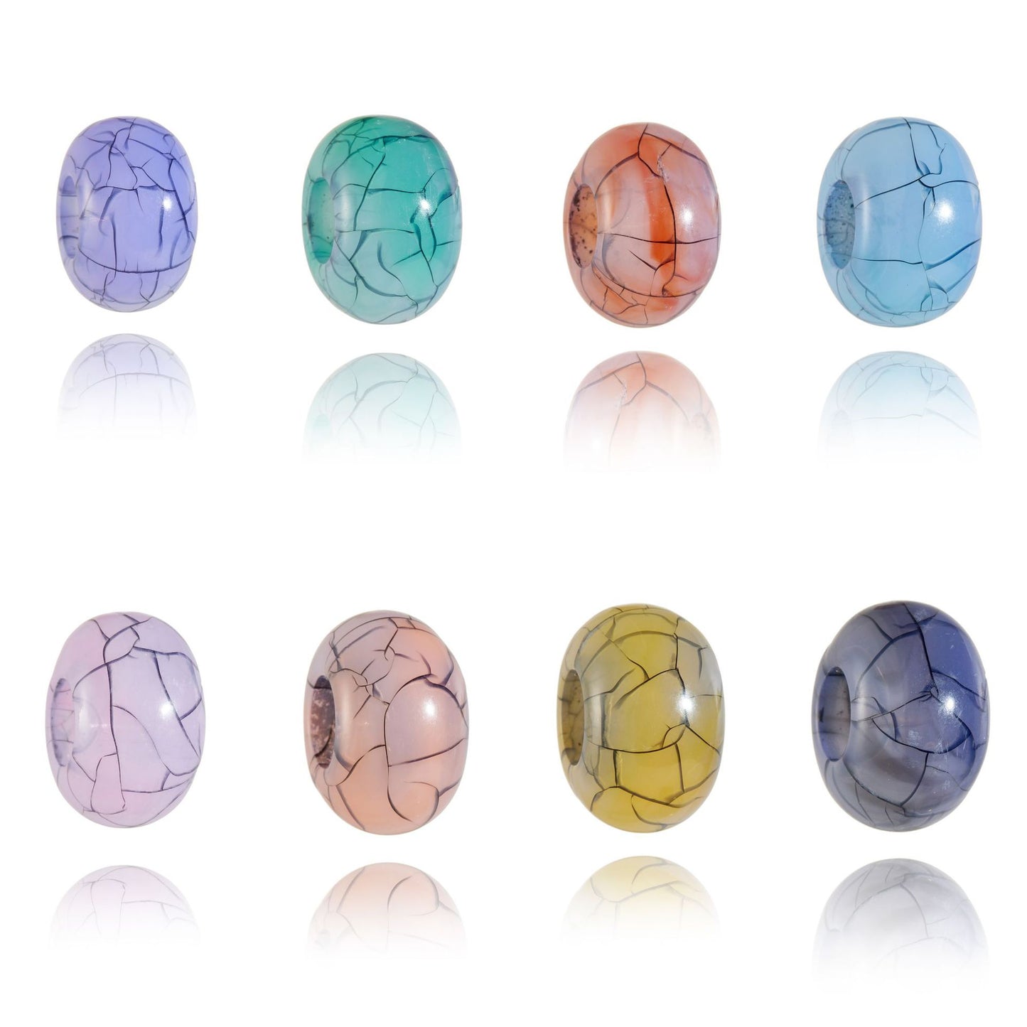 Acrylic Spacer Beads 9*14mm Gradient Color Crackle 100pcs 3