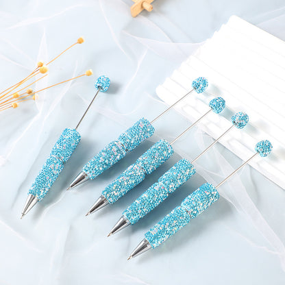 Beadable Pen Full Rhinestone Colorful Ballpoint Ink 12