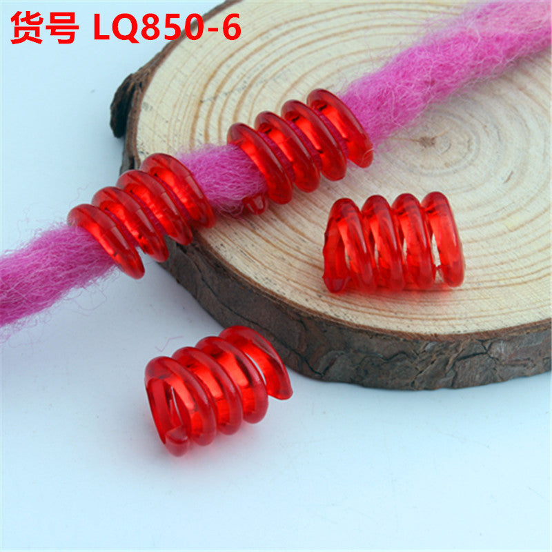 Spring Shaped Acrylic Beads 12x18mm Colorful Transparent Plastic 100pcs 11
