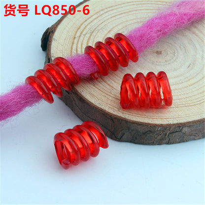 Spring Shaped Acrylic Beads 12x18mm Colorful Transparent Plastic 100pcs 11