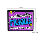 Silicone Focal Beads English Short Sentences Emotionally Fragile Rectangle 20pcs 2