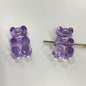 Clear Candy Colored Teddy Bear Acrylic Beads 12x18mm 10pcs 22