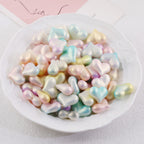 Matte Gradient Heart Acrylic Beads 23mm Imitation Pearl 100pcs 5