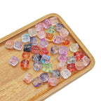 Frosted Lion Face Glass Beads 11mm Pastel Colors 25pcs 5