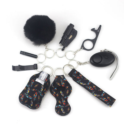Self Defense Alarm Pompom Keychain Outdoor Safety 10 Pack 38