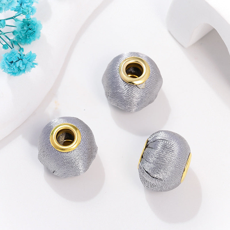 Fabric Spacer Beads 15mm Silky Large Hole 100pcs 13