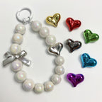 UV Plating Heart Acrylic Beads 22mm Metallic Colorful 20pcs