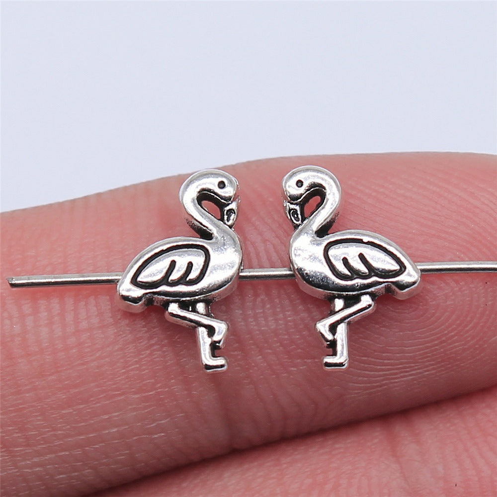Flamingo Metal Beads 12mm Antique Silver Tone 100pcs